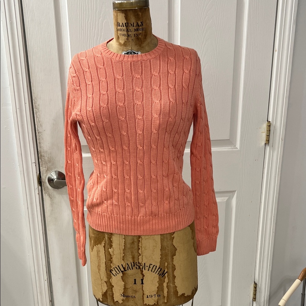 Brooks Brothers Coral Cable Knit Sweater